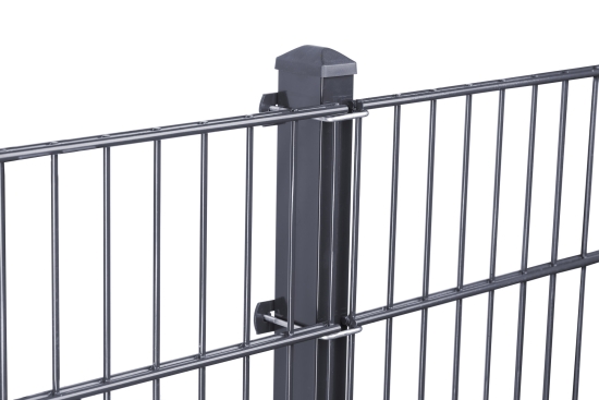 Zaunpfosten mit U-Bügel Anthrazit RAL 7016