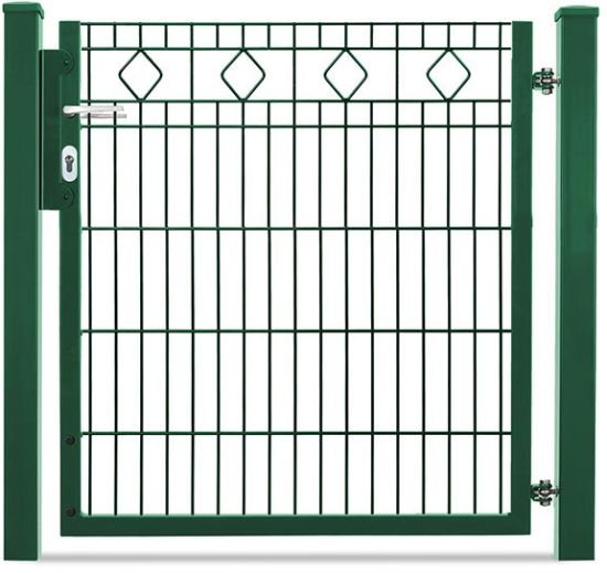 Schmuckzauntor BARCELONA 1-flügelig Moosgrün RAL 6005 - 1030