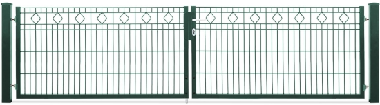 Schmuckzauntor BARCELONA 2-flügelig Moosgrün RAL 6005