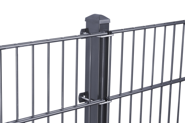 Zaunpfosten mit U-Bügel Anthrazit RAL 7016