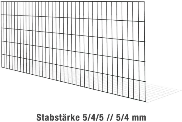 BLACKY Gitterzaun schwarz RAL 9005 perspektivische Ansicht