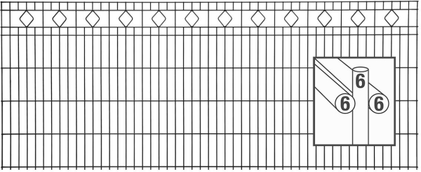 Schmuckzaun BARCELONA – Doppelstabzaun mit Raute-Ornament