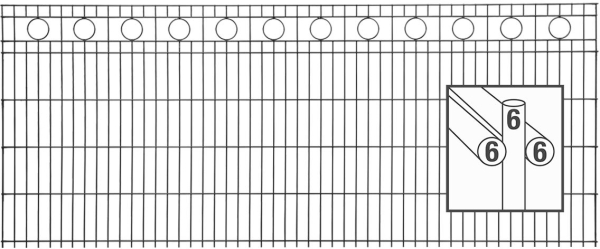 Schmuckzaun ROM – Doppelstabzaun mit Kreis-Ornament