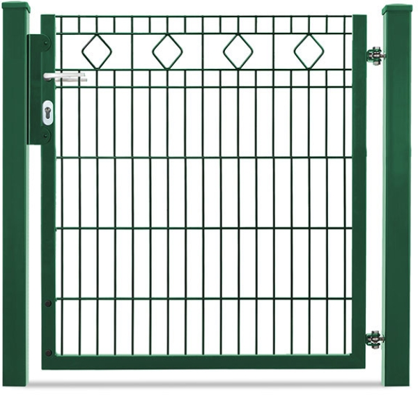 Schmuckzauntor BARCELONA 1-flügelig Moosgrün RAL 6005 - 1030